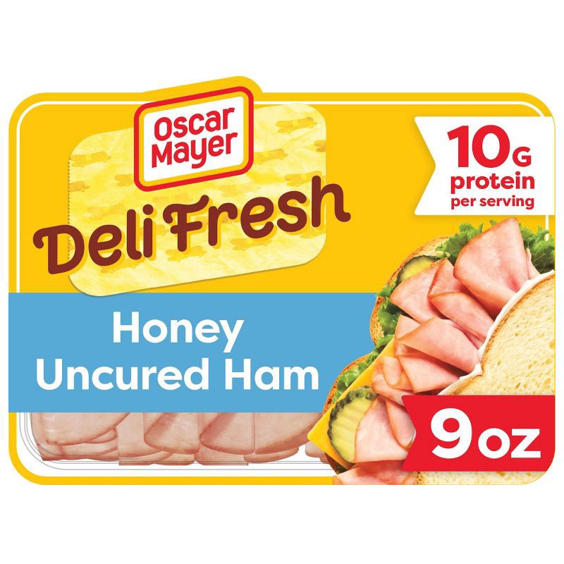 slide 1 of 9, Oscar Mayer Deli Fresh Honey Uncured Ham Sliced Lunch Meat - 9oz, 9 oz