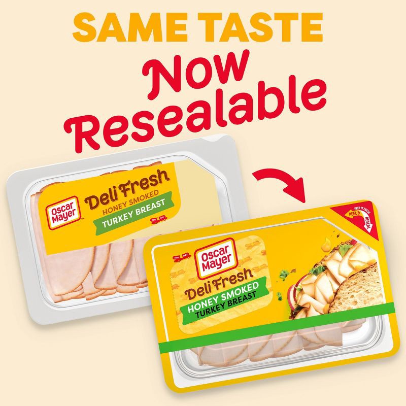 slide 3 of 10, Oscar Mayer Deli Fresh Honey Smoked Turkey Breast Sliced Lunch Meat - 9oz, 9 oz