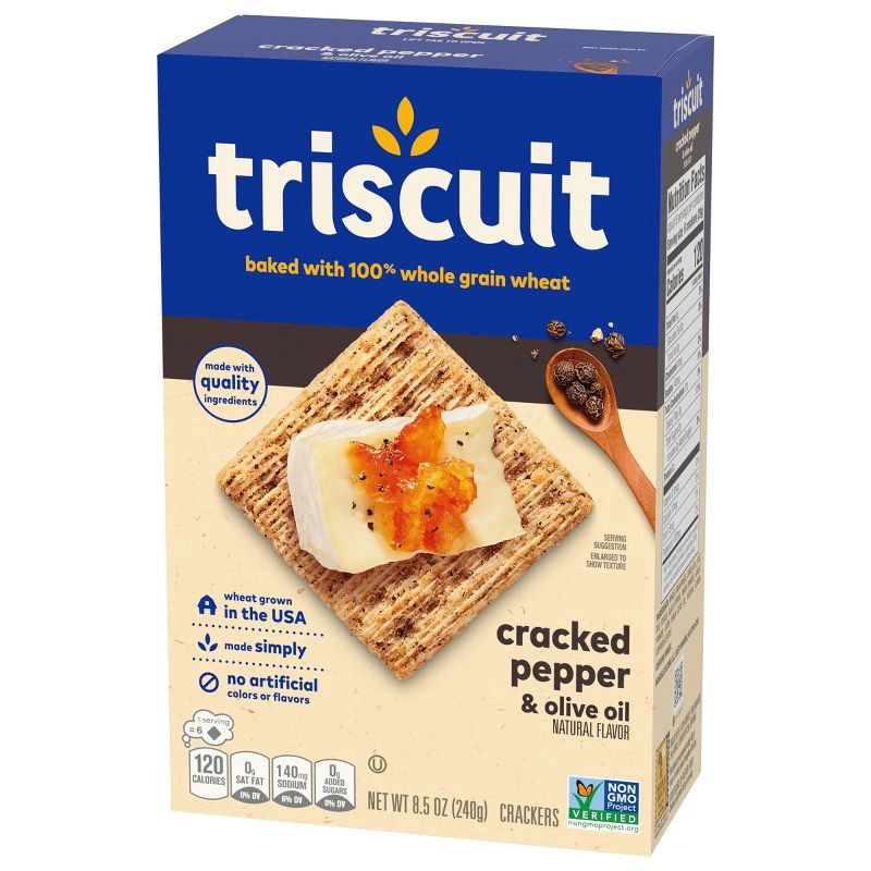 slide 6 of 12, Triscuit Cracked Pepper & Olive Oil Crackers - 8.5oz, 8.5 oz