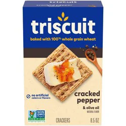 Triscuit Cracked Pepper & Olive Oil Whole Grain Wheat Lunch Snack Crackers - 8.5oz