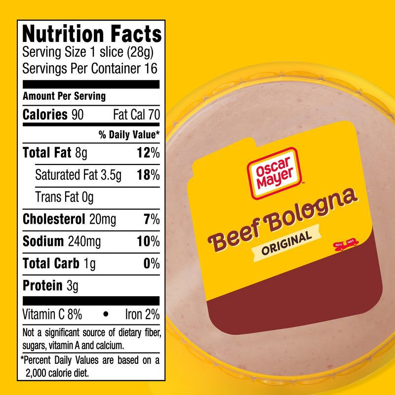 slide 7 of 11, Oscar Mayer Beef Bologna Sliced Lunch Meat - 16oz, 16 oz