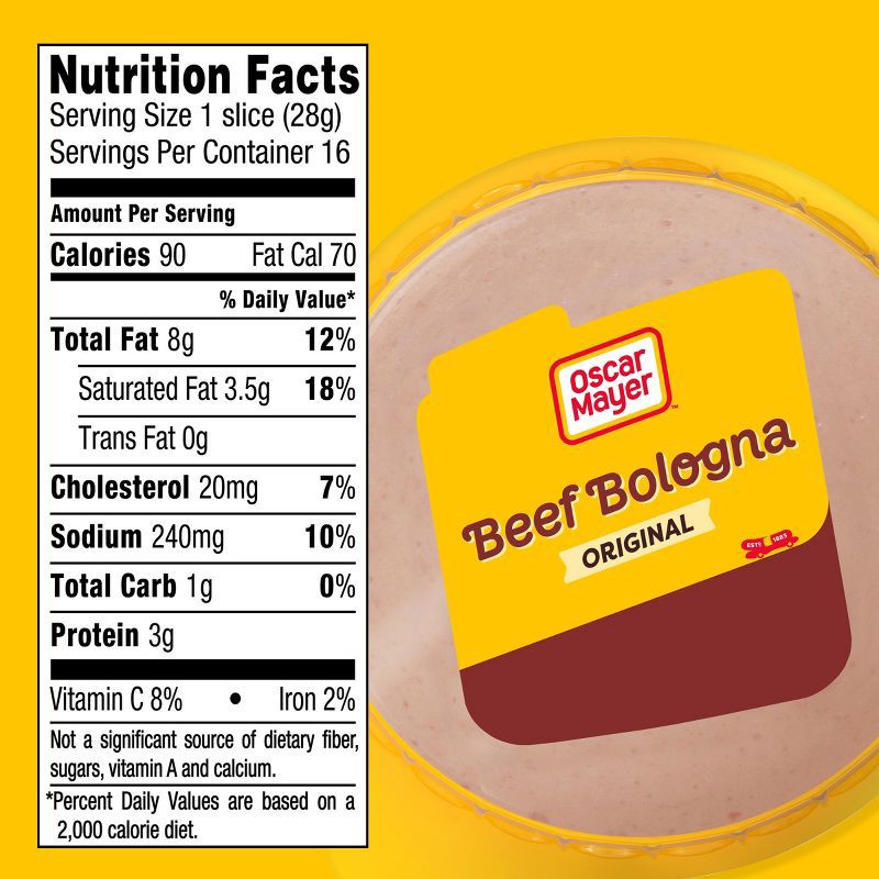 slide 7 of 9, Oscar Mayer Beef Bologna Sliced Lunch Meat - 16oz, 16 oz