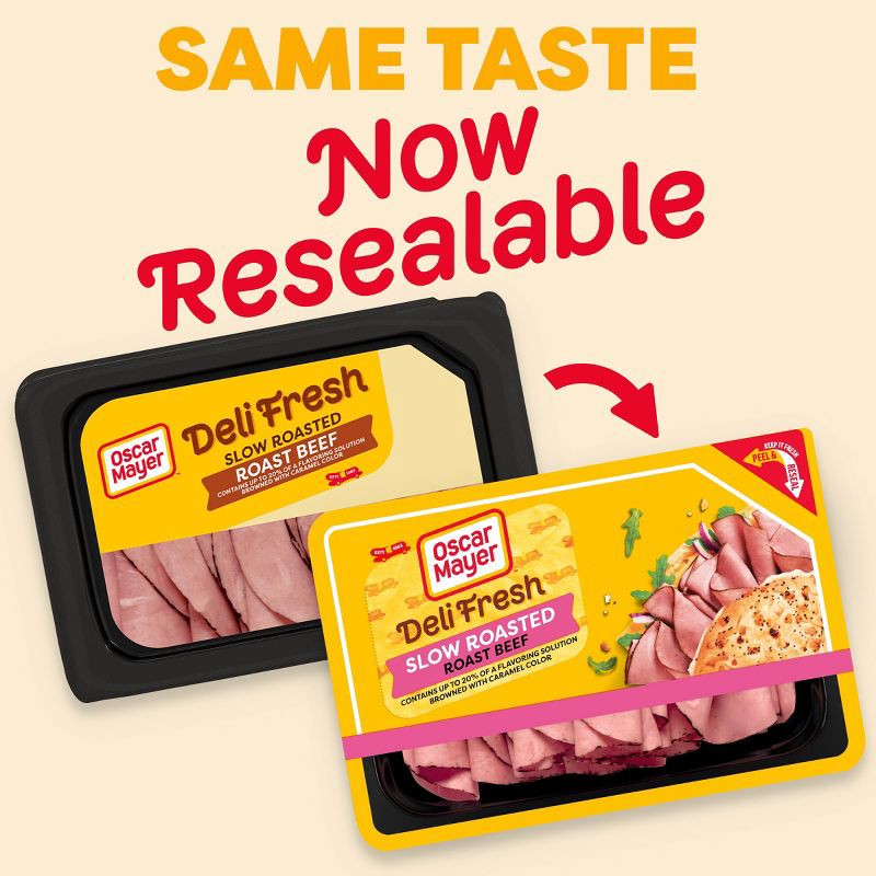 slide 3 of 9, Oscar Mayer Deli Fresh Slow Roasted Roast Beef Sliced Lunch Meat - 7oz, 7 oz