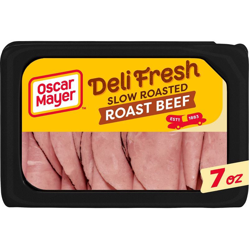 slide 1 of 9, Oscar Mayer Deli Fresh Slow Roasted Roast Beef Sliced Lunch Meat - 7oz, 7 oz