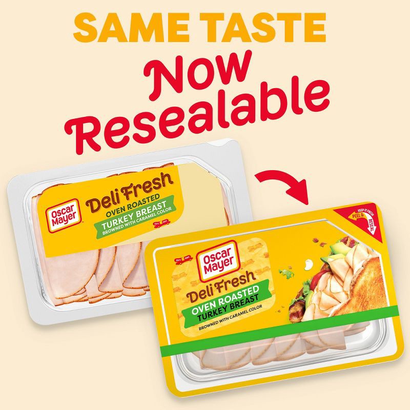 slide 3 of 9, Oscar Mayer Deli Fresh Oven Roasted Turkey Breast Sliced Lunch Meat - 9oz, 9 oz