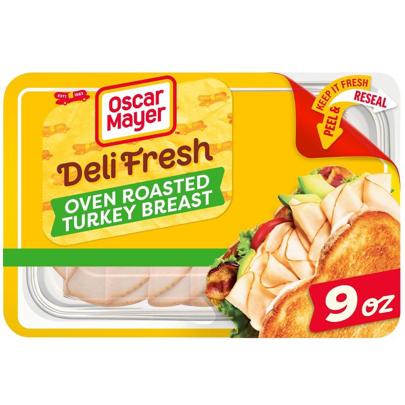 slide 1 of 9, Oscar Mayer Deli Fresh Oven Roasted Turkey Breast Sliced Lunch Meat - 9oz, 9 oz