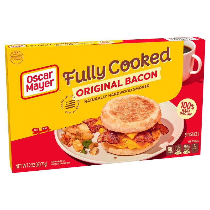 slide 9 of 14, Oscar Mayer Fully Cooked Bacon - 2.52oz, 2.52 oz