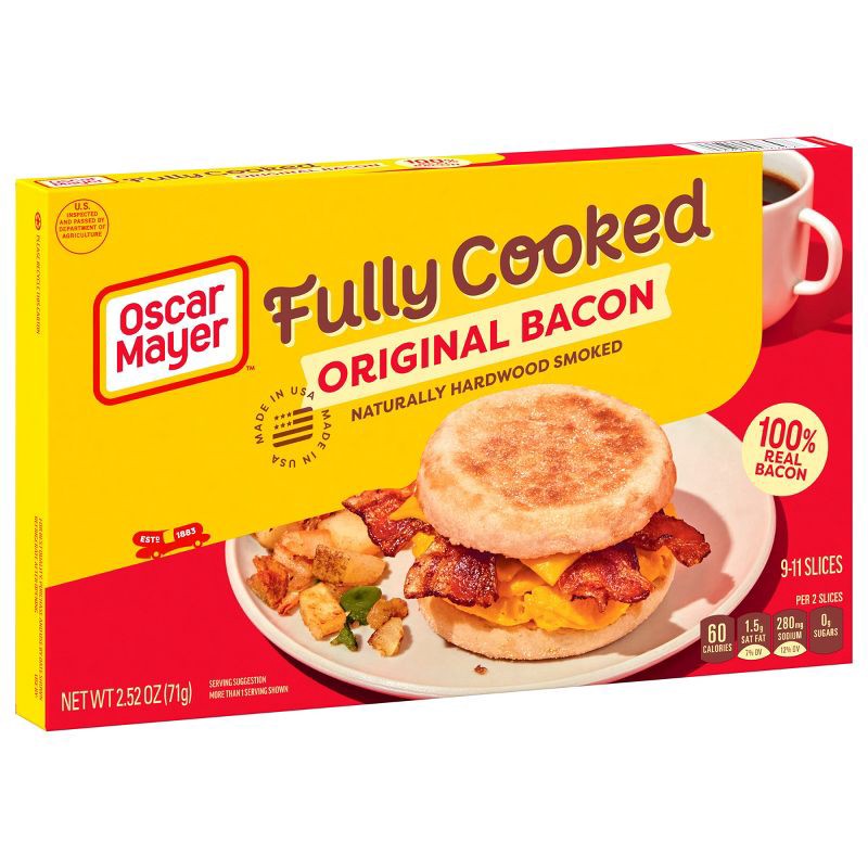 slide 9 of 11, Oscar Mayer Fully Cooked Bacon - 2.52oz, 2.52 oz