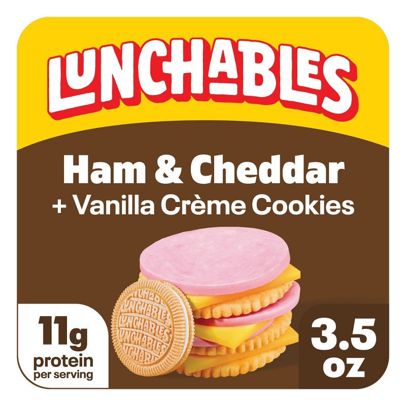 slide 1 of 9, Lunchables Ham & Cheddar Cheese Cracker Stackers - 3.5oz, 3.5 oz