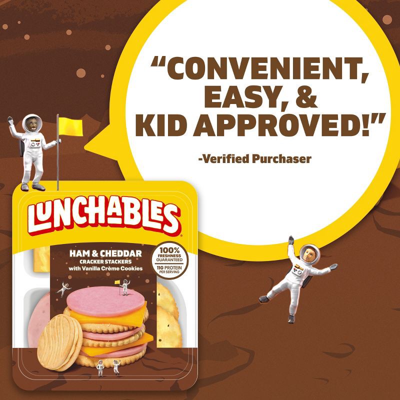 slide 7 of 7, Lunchables Ham & Cheddar Cheese Cracker Stackers - 3.5oz, 3.5 oz