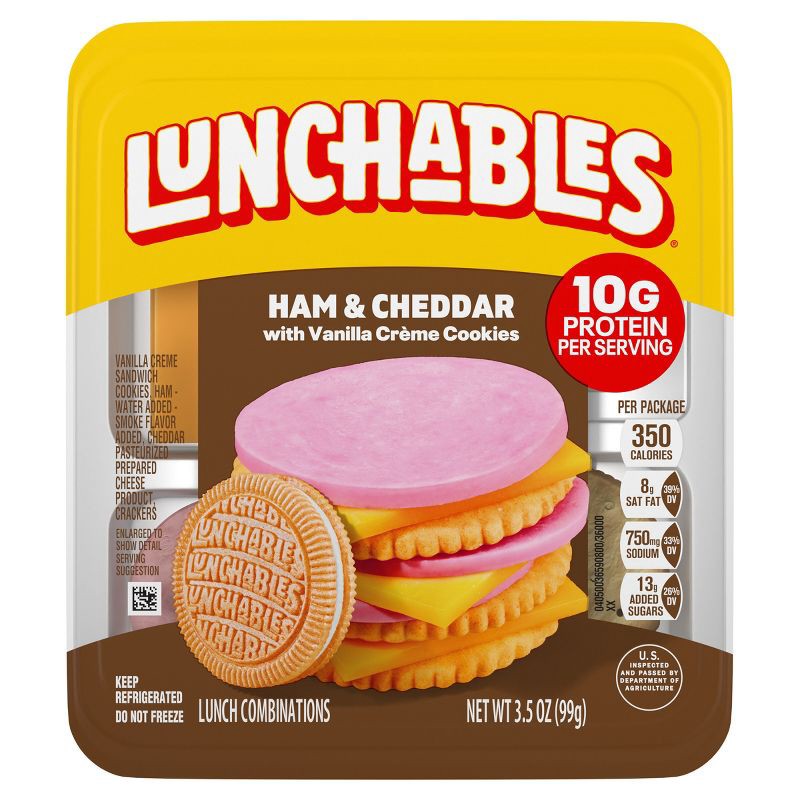 slide 9 of 11, Lunchables Ham & Cheddar Cheese Cracker Stackers - 3.5oz, 3.5 oz