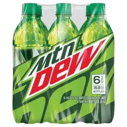 Mtn Dew Mountain Dew Soda - 6pk/16.9 fl oz Bottles