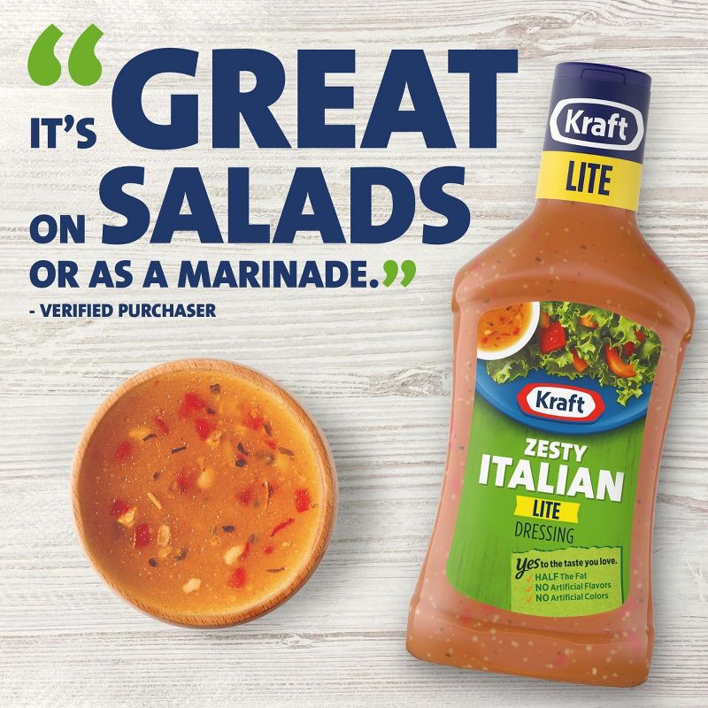 slide 5 of 9, Kraft Lite Zesty Italian Salad Dressing - 16fl oz, 16 fl oz
