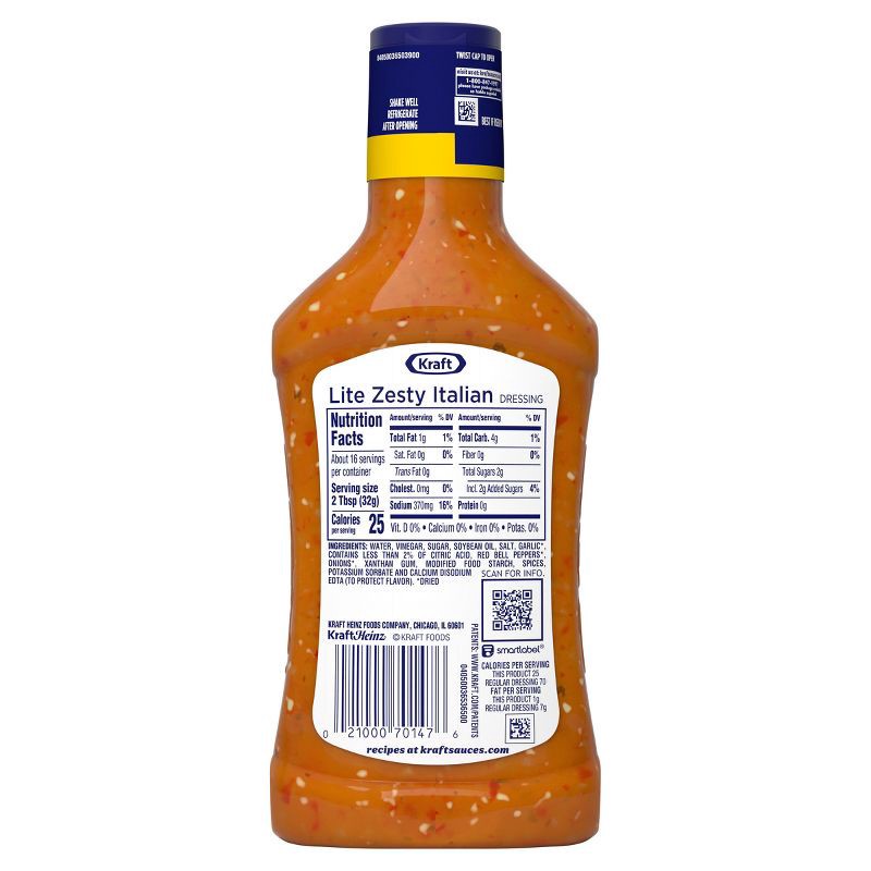 slide 8 of 9, Kraft Lite Zesty Italian Salad Dressing - 16fl oz, 16 fl oz