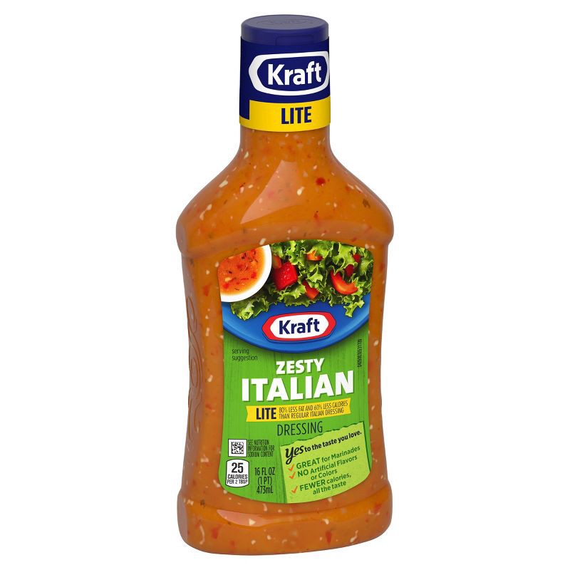 slide 9 of 9, Kraft Lite Zesty Italian Salad Dressing - 16fl oz, 16 fl oz