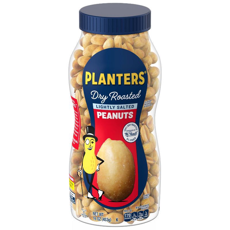 slide 2 of 9, Planters Heart Healthy Lightly Salted Dry Roasted Peanuts - 16oz, 16 oz