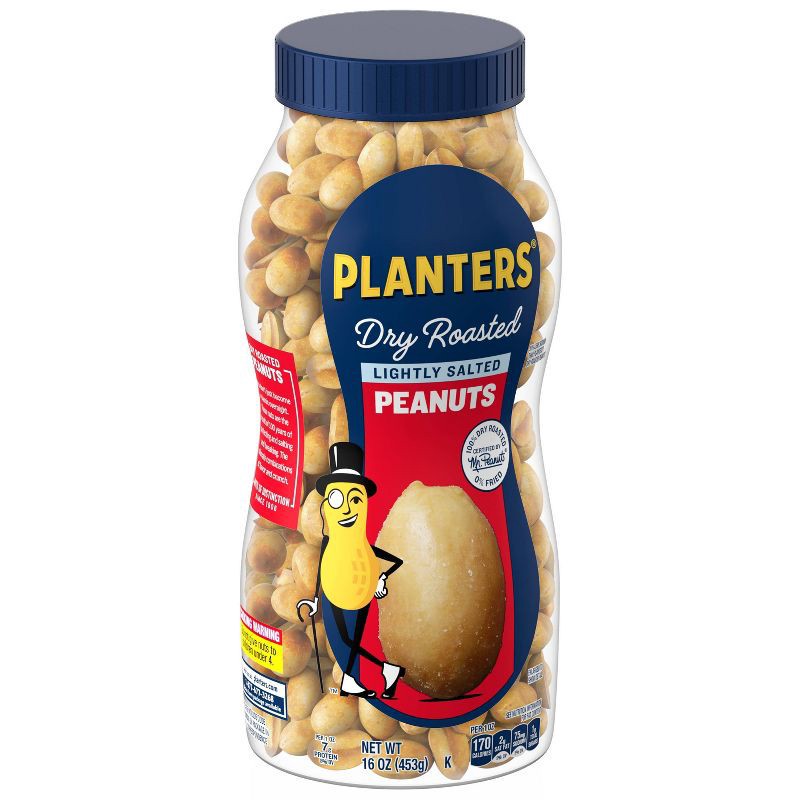 slide 3 of 9, Planters Heart Healthy Lightly Salted Dry Roasted Peanuts - 16oz, 16 oz