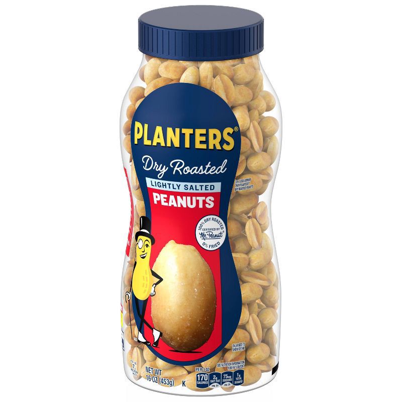 slide 4 of 9, Planters Heart Healthy Lightly Salted Dry Roasted Peanuts - 16oz, 16 oz