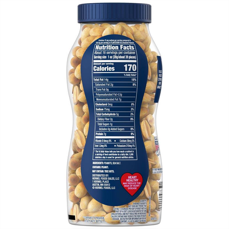 slide 7 of 9, Planters Heart Healthy Lightly Salted Dry Roasted Peanuts - 16oz, 16 oz