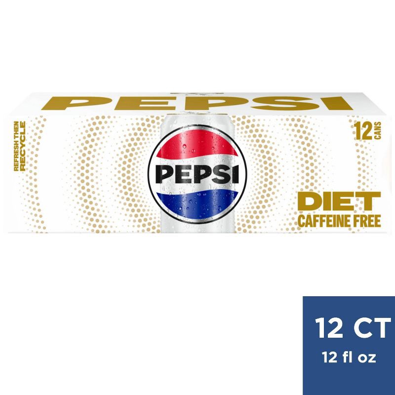 slide 1 of 7, Diet Pepsi Caffeine Free Cola - 12pk/12 fl oz Cans, 12 ct; 12 fl oz