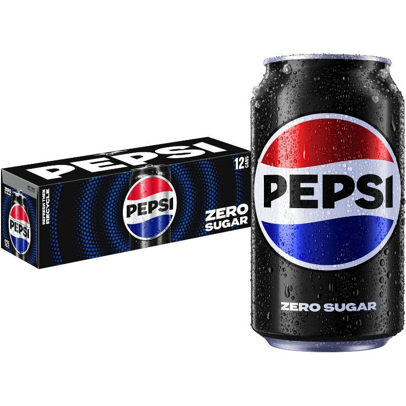 slide 1 of 8, Pepsi Zero Sugar Soda - 12pk/12 fl oz Cans, 12 ct; 12 fl oz