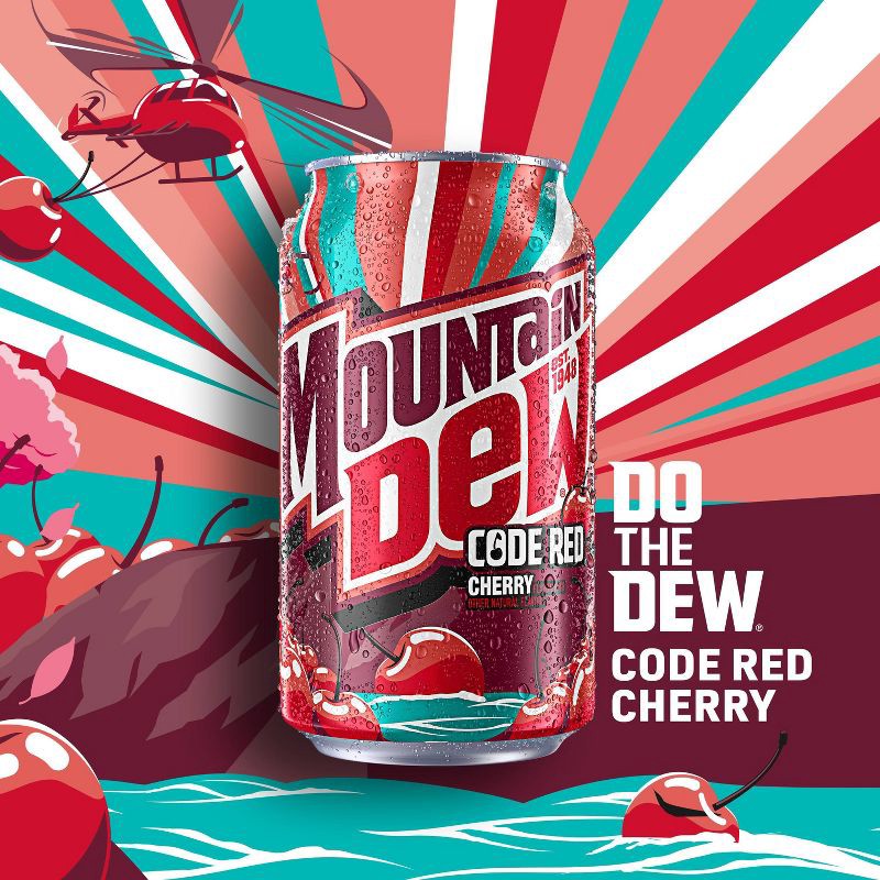 slide 4 of 7, Mtn Dew Mountain Dew Code Red Soda - 12pk/12 fl oz Cans, 12 ct; 12 fl oz