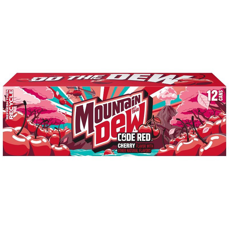slide 5 of 7, Mtn Dew Mountain Dew Code Red Soda - 12pk/12 fl oz Cans, 12 ct; 12 fl oz