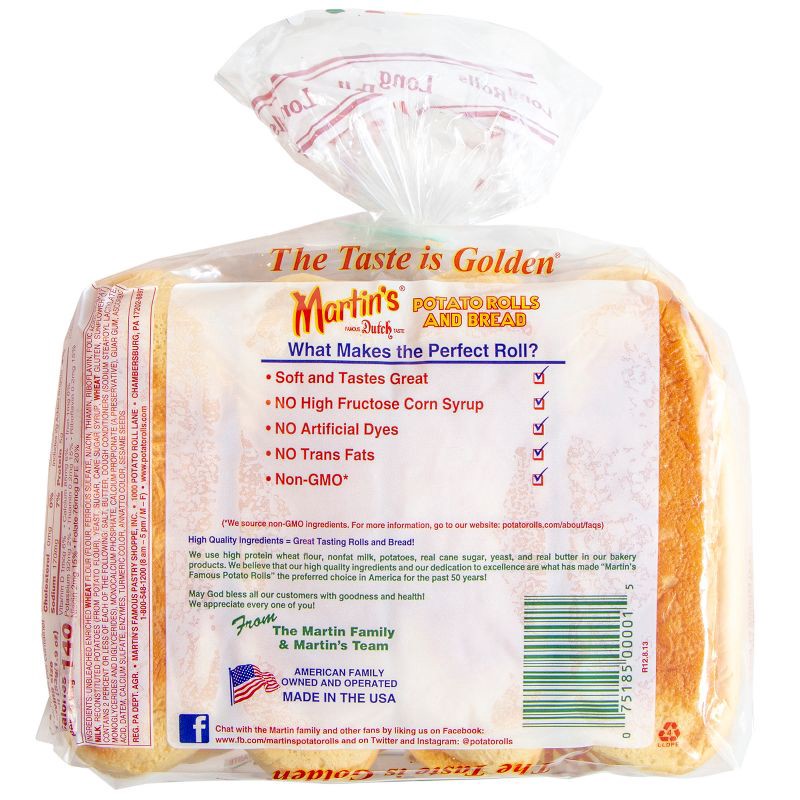 slide 2 of 10, Martin's Long Roll Potato Sandwich Rolls - 15oz/8ct, 8 ct; 15 oz
