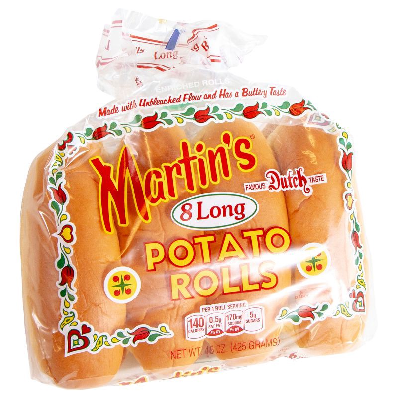 slide 7 of 10, Martin's Long Roll Potato Sandwich Rolls - 15oz/8ct, 8 ct; 15 oz