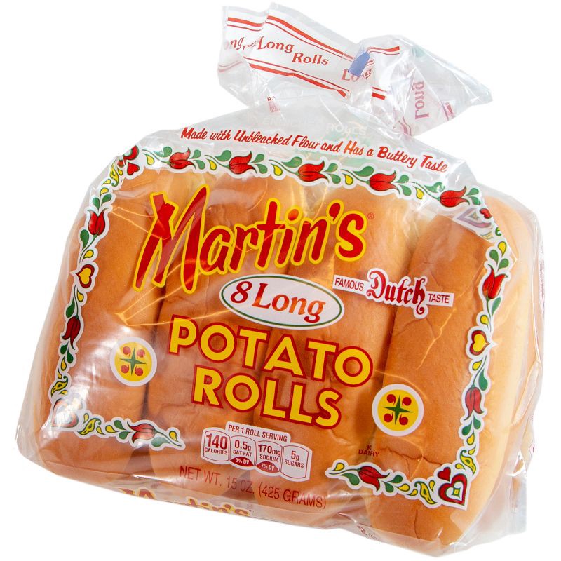 slide 8 of 10, Martin's Long Roll Potato Sandwich Rolls - 15oz/8ct, 8 ct; 15 oz