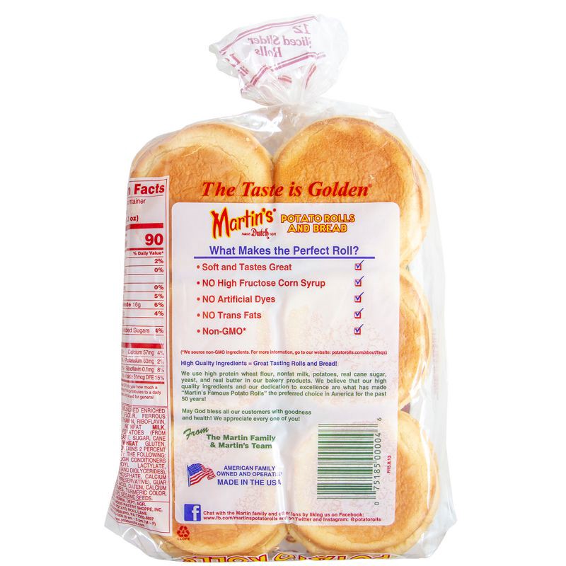 slide 2 of 8, Martin's Potato Sliced Rolls -15oz/12ct, 12 ct; 15 oz