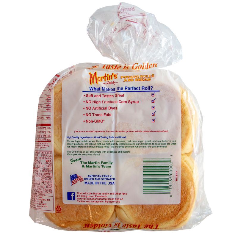 slide 2 of 8, Martin's Potato Sandwich Rolls - 15oz/8ct, 8 ct; 15 oz