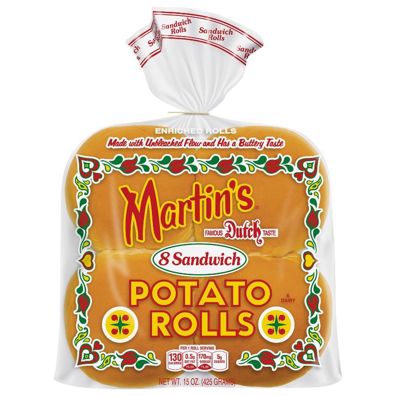 slide 1 of 8, Martin's Potato Sandwich Rolls - 15oz/8ct, 8 ct; 15 oz