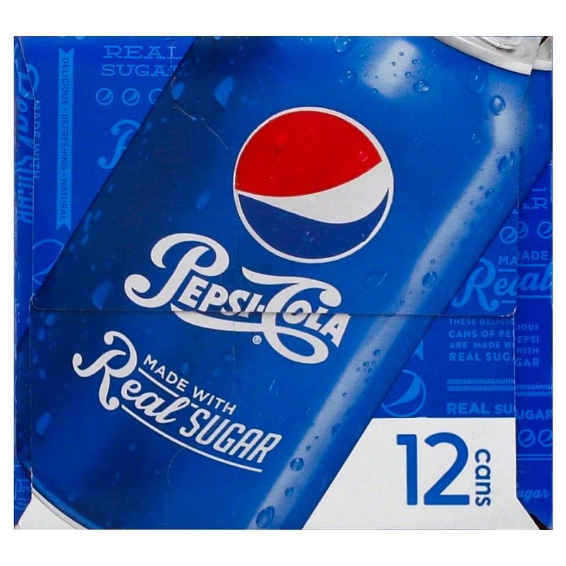slide 8 of 8, Pepsi Cola with Real Sugar- 12pk/12 fl oz Cans, 12 ct; 12 fl oz