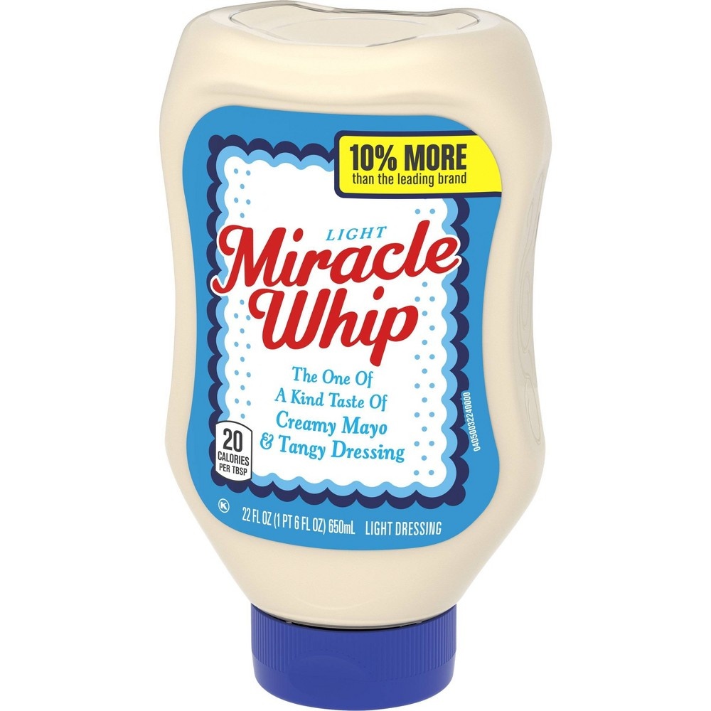 slide 11 of 13, Miracle Whip Light Squeeze Bottle, 22 fl oz