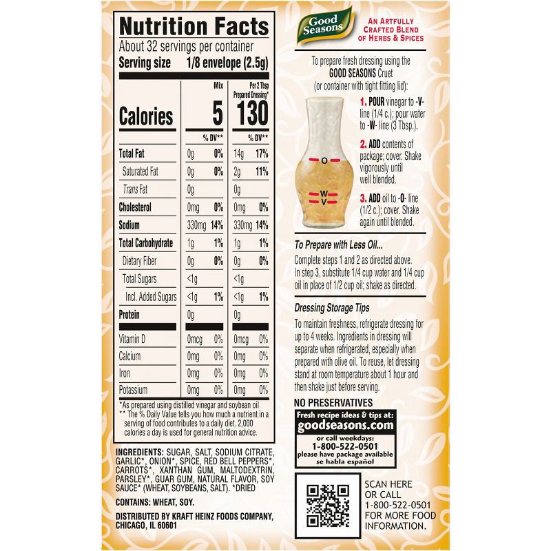 slide 8 of 11, Good Seasons All Natural Italian Salad Dressing & Recipe Mix - 2.8oz/4ct, 4 ct; 2.8 oz