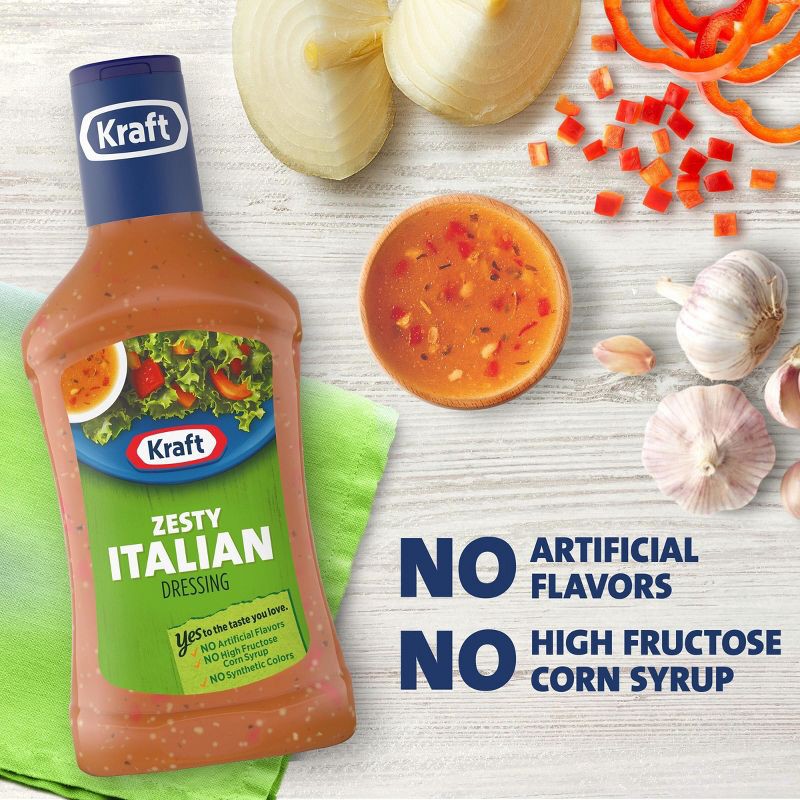 slide 3 of 9, Kraft Zesty Italian Salad Dressing - 16fl oz, 16 fl oz