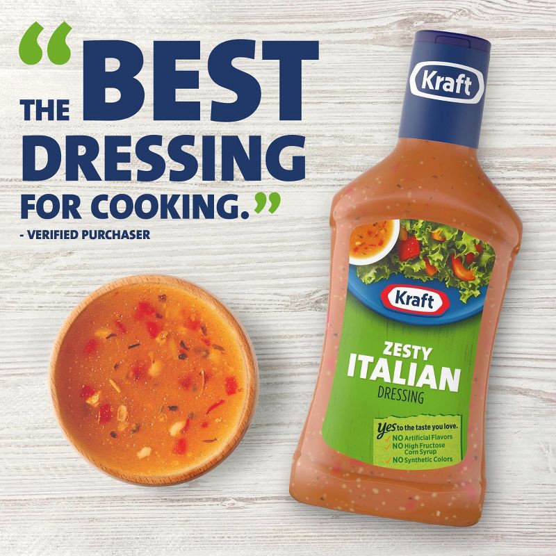 slide 6 of 9, Kraft Zesty Italian Salad Dressing - 16fl oz, 16 fl oz