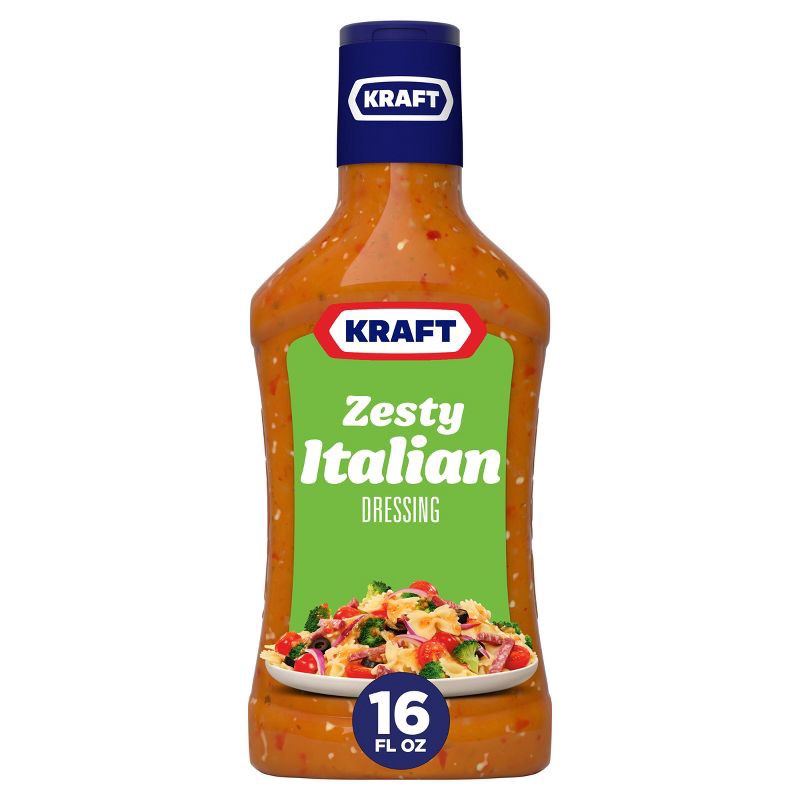 slide 1 of 8, Kraft Zesty Italian Salad Dressing - 16fl oz, 16 fl oz