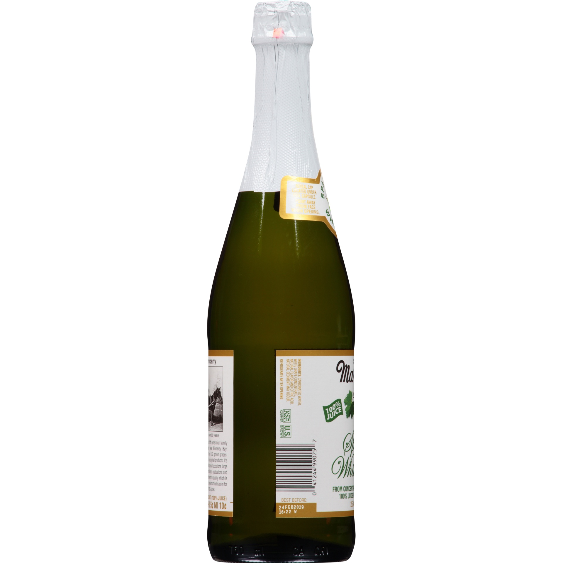 slide 3 of 6, Martinelli's Sparkling White Grape Juice, 25.4 fl oz