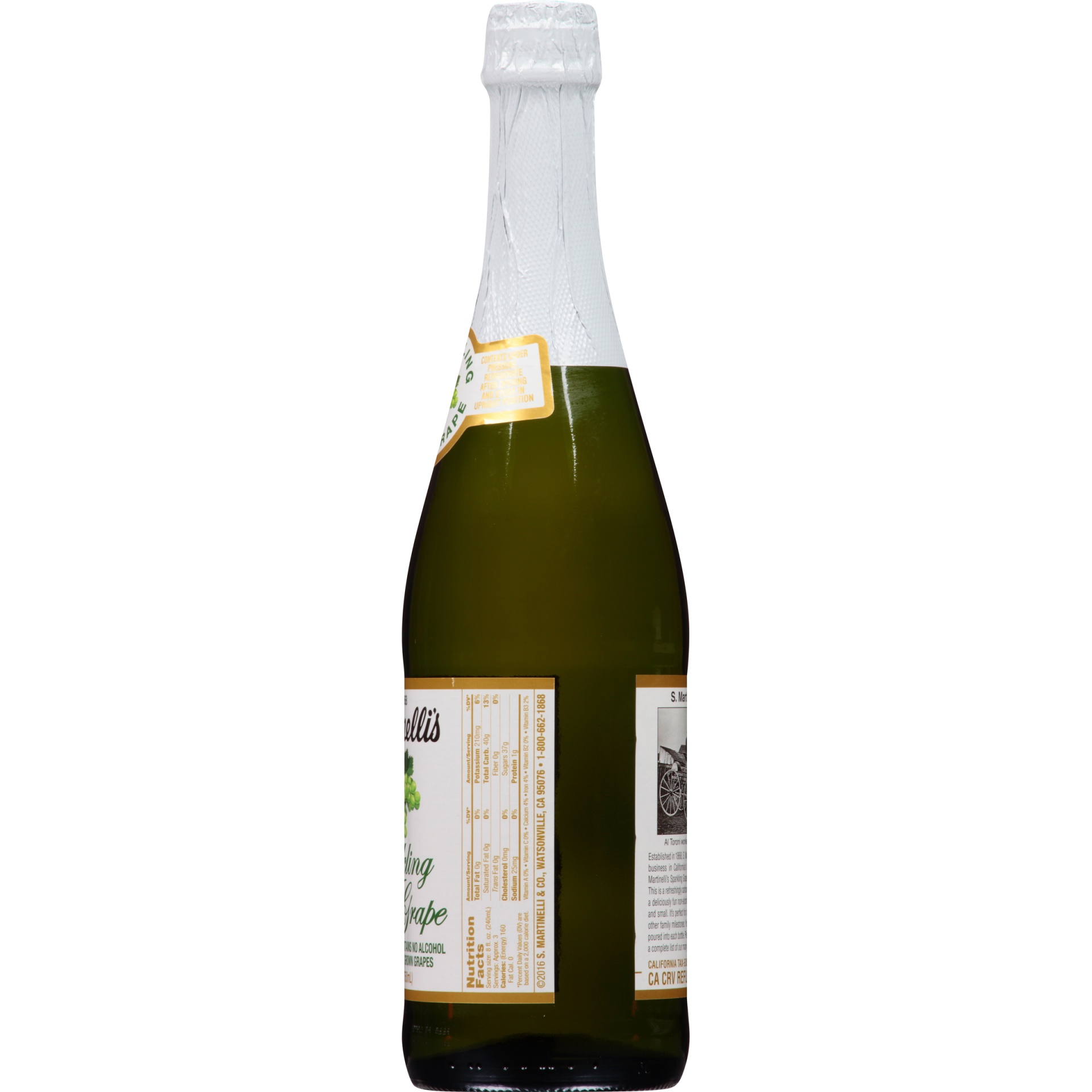 slide 2 of 6, Martinelli's Sparkling White Grape Juice, 25.4 fl oz