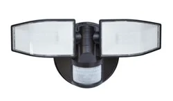 Good Earth Lighting 180 -Degree 25 -Wattage Equivalent Battery-operated LED Bronze 2 -Head Motion-Activated Flood Light with Timer 400 -Lumen