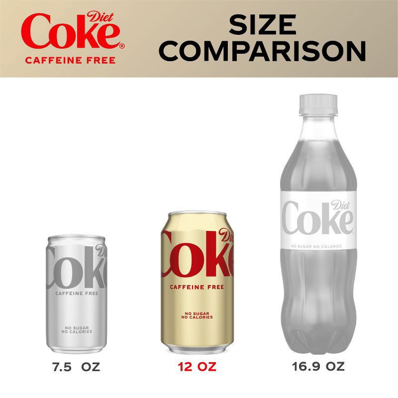 slide 3 of 8, Diet Coke Caffeine Free Soda - 12pk/12 fl oz Cans, 12 ct; 12 fl oz