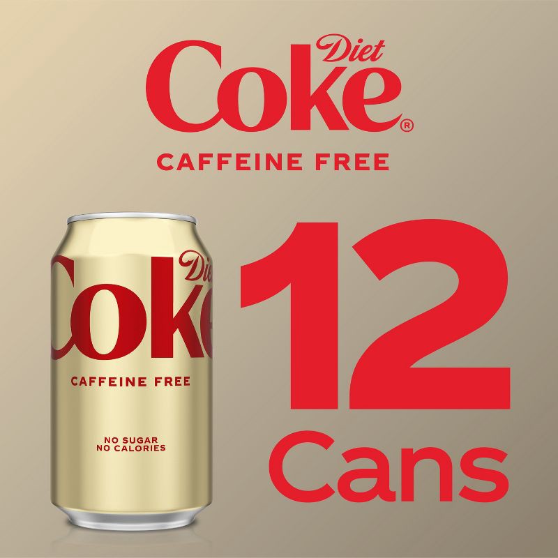 slide 4 of 8, Diet Coke Caffeine Free Soda - 12pk/12 fl oz Cans, 12 ct; 12 fl oz