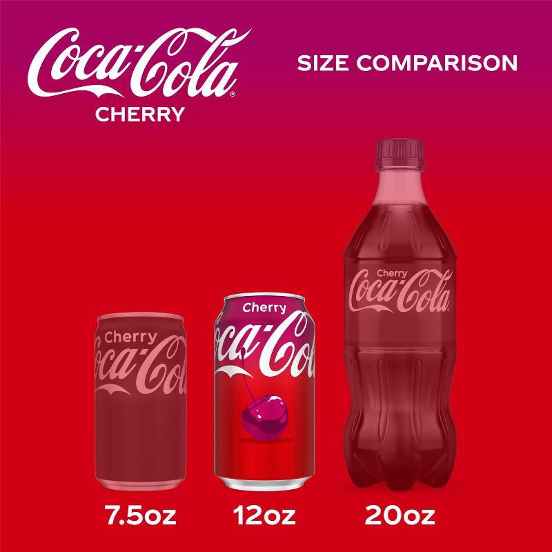 slide 5 of 8, Coca-Cola Cherry Soda - 12pk/12 fl oz Cans, 12 ct; 12 fl oz