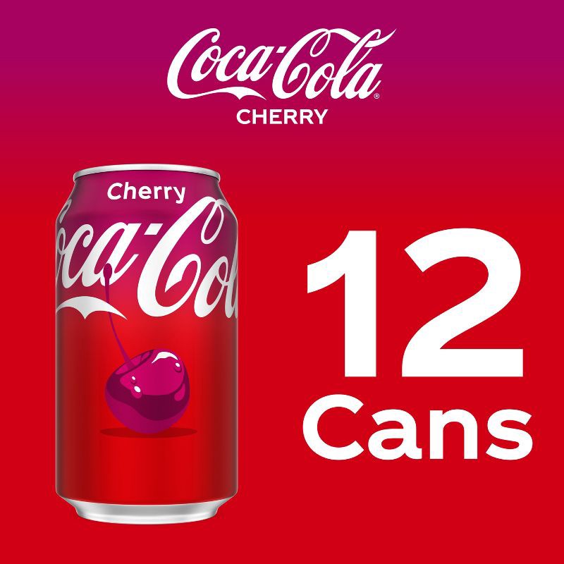 slide 6 of 8, Coca-Cola Cherry Soda - 12pk/12 fl oz Cans, 12 ct; 12 fl oz