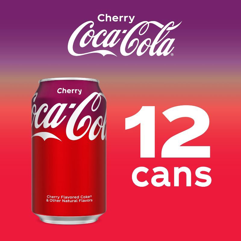 slide 6 of 9, Coca-Cola Cherry Soda - 12pk/12 fl oz Cans, 12 ct; 12 fl oz