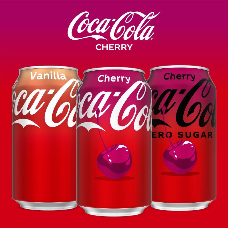 slide 8 of 8, Coca-Cola Cherry Soda - 12pk/12 fl oz Cans, 12 ct; 12 fl oz
