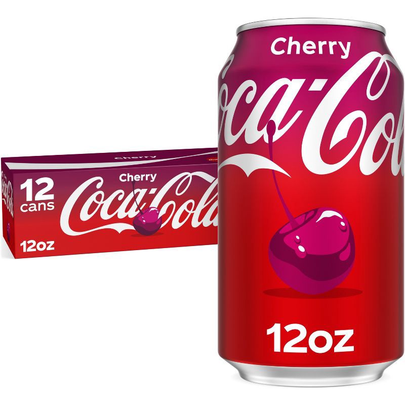slide 1 of 8, Coca-Cola Cherry Soda - 12pk/12 fl oz Cans, 12 ct; 12 fl oz