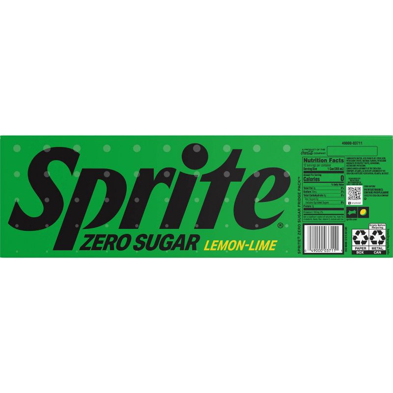 slide 5 of 7, Sprite Zero Soda - 12pk/12 fl oz Cans, 12 ct; 12 fl oz